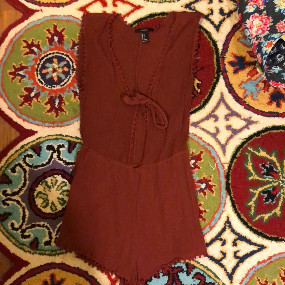 Rusty Red Forever 21 Romper (never worn)